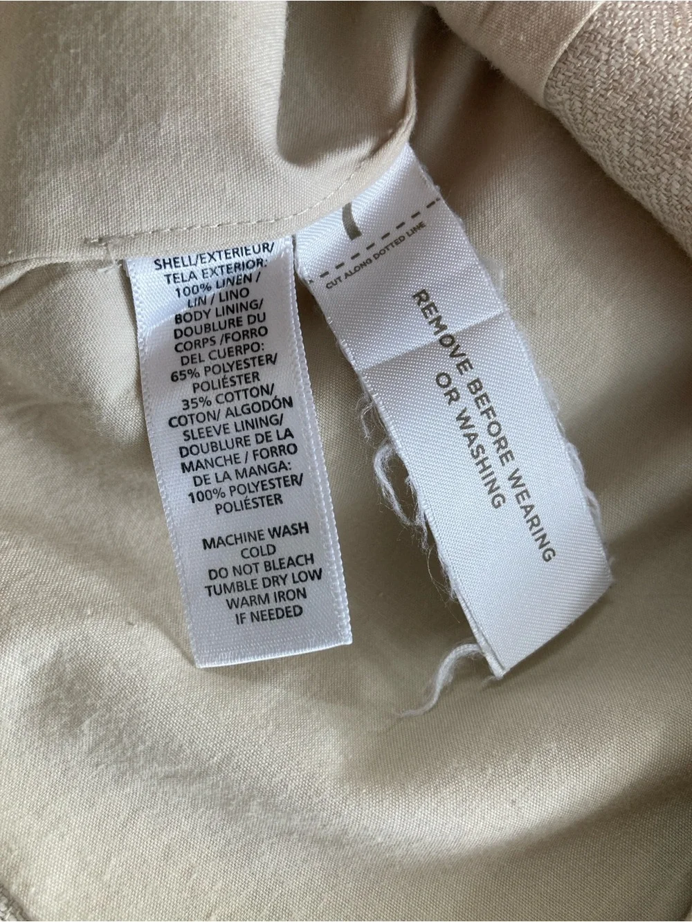 LOFT One Button Herringbone Blazer Size 8 Beige Linen Color Jacket